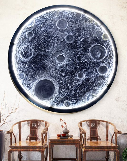 3D Textured Hand Made Moon Wall Lamp